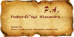 Podhorányi Alexandra névjegykártya