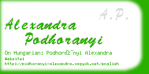 alexandra podhoranyi business card